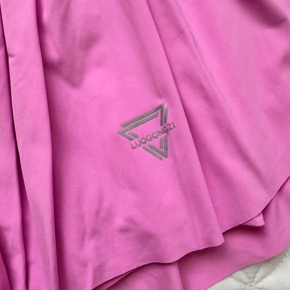 Luogongzi 2 in 1 Flowy High Rise Athletic Butterfly Shorts Pink Size Small - Picture 2 of 9